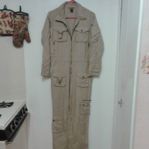 Refuge khaki cargo jumpsuit romper overalls